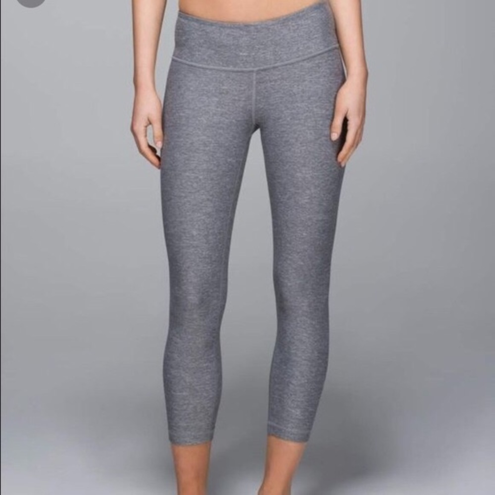 Grey Lululemon Wunder Under Crop